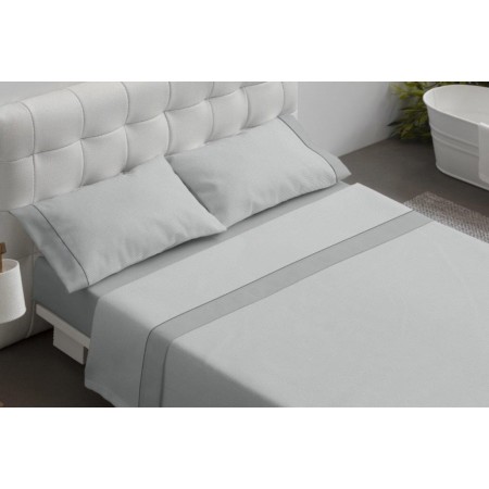 JUEGO SABANAS 50/50 CLARO DE LUNA BURRITO BLANCO 297 GRIS
